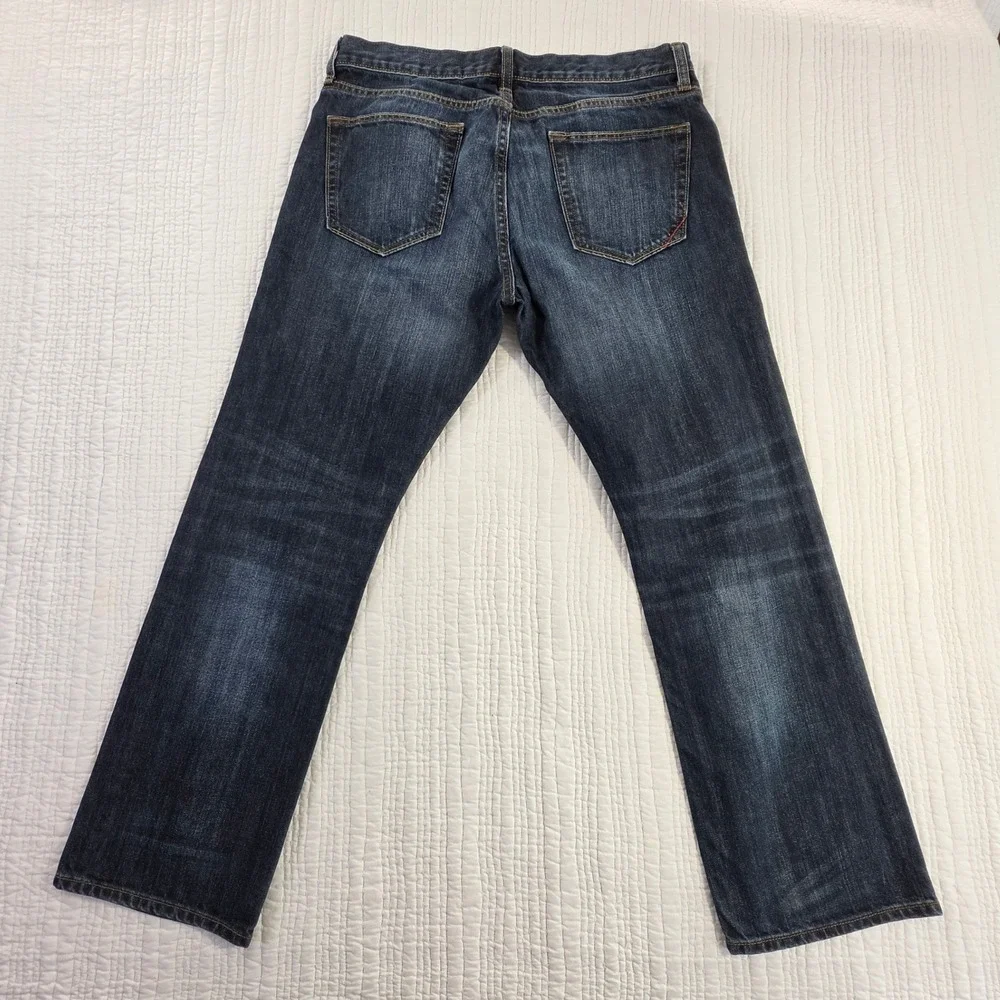 Banana Republic Vintage Straight Mens Jeans Dark Wash Denim 33x30 Blue Cotton